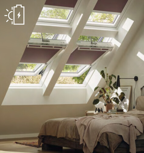 VELUX® Holz Schwingfenster mit Solarantrieb GGL